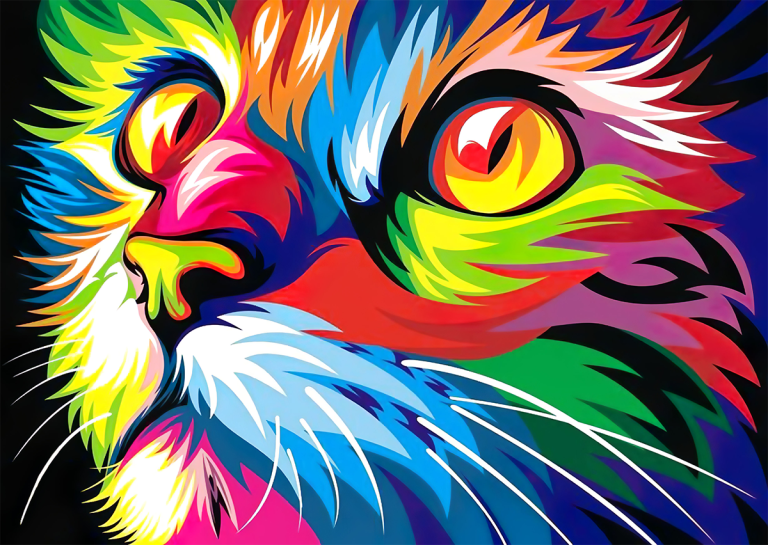 Schilderen op nummer Kat Multicolor