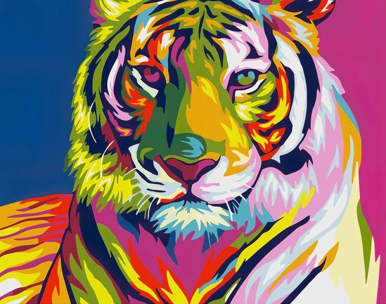 Schilderen op nummer Tijger Multicolor