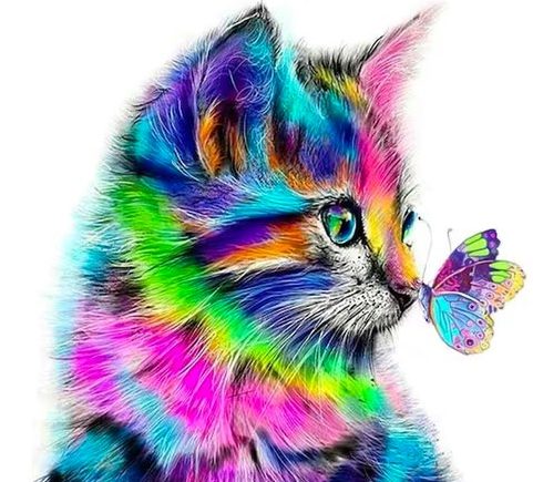 Schilderen op nummer Kat artistiek