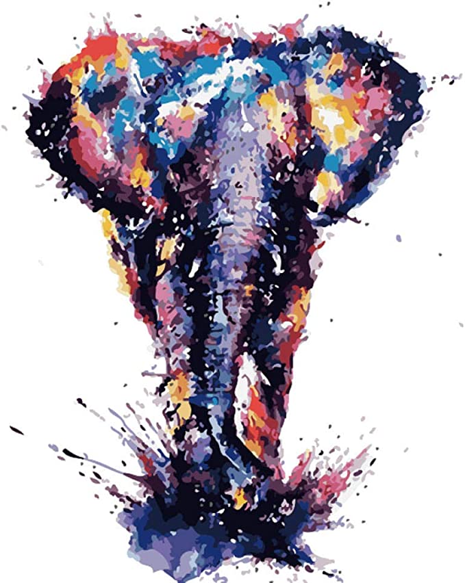 Schilderen op nummer Olifant Artistiek Roze