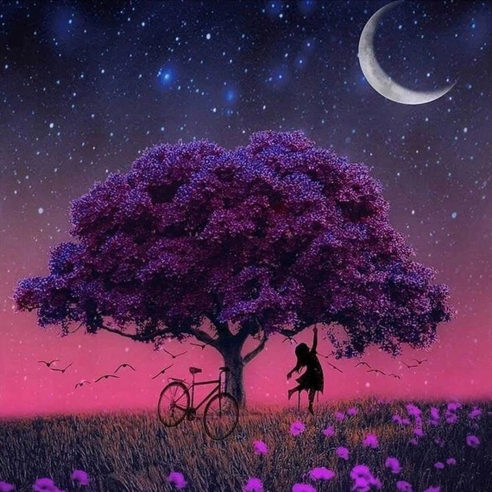 Diamond painting De Nacht Boom